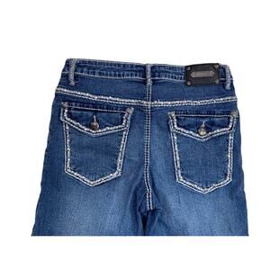 Luxe Nation Jeans Women 28/6 Midrise Thick Threading Medium Blue Denim Wash